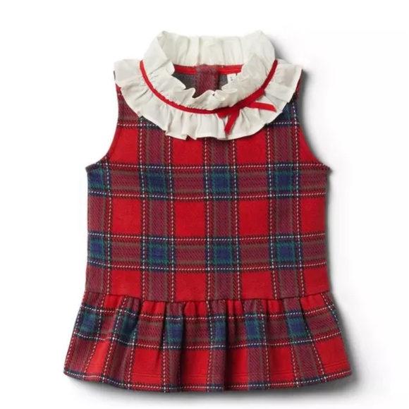 Janie and Jack Other - NWOT Janie and Jack girls ruffled neck peplum plaid top